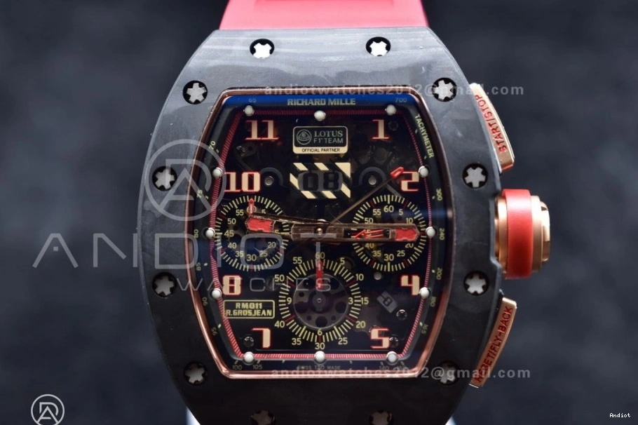 Best NTPT Rubber on Dial A7750 Chrono Edition Crystal V2 RM011 Strap Lotus KVF Red 1:1 1130